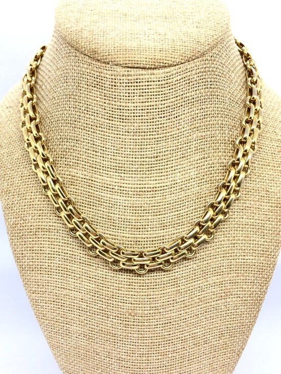 Dior Jewelry - VINTAGE DIOR CHAIN Necklace Gold Tone Chunky Link CD Logo Signed 16 Inch